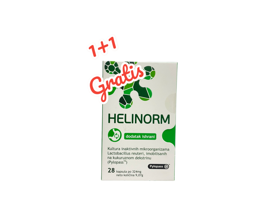 HELINORM - Biološki dodatak ishrani protiv Helicobacter pylori, 1+1 GRATIS