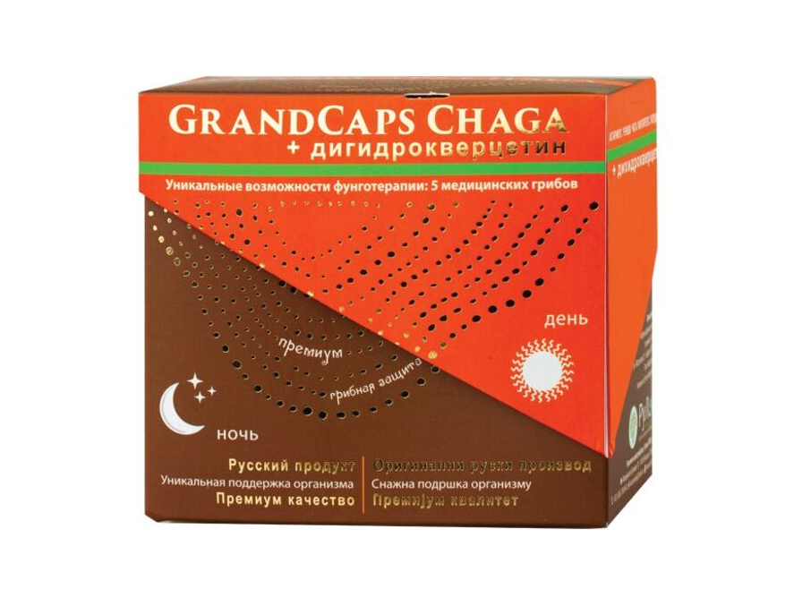 GRANDCaps CHAGA+Dihidrokvercetin, 120 kapsula